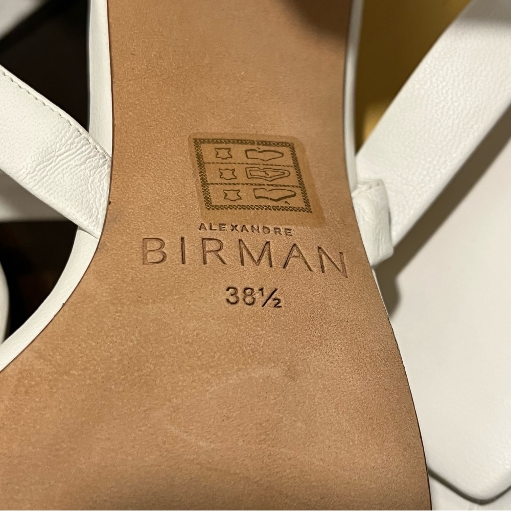 Alexandre Birman Women's Bow-Tie White Leather Sandals Pumps - Picture 9 of 9